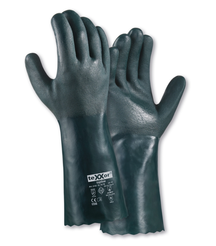 teXXor Topline PVC Eldiven - Yeşil Renk, Dayanıklı ve Kaymaz