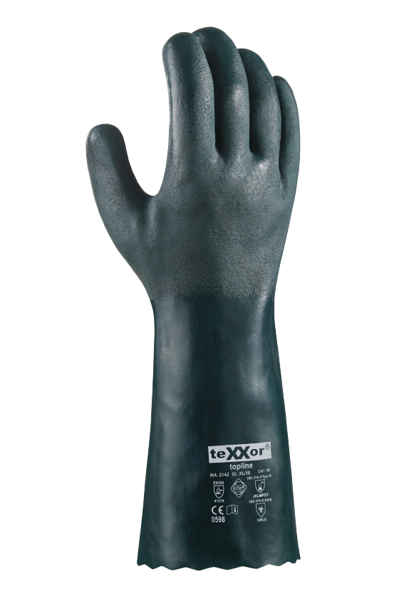teXXor Topline PVC Eldiven - Yeşil Renk, Dayanıklı ve Kaymaz