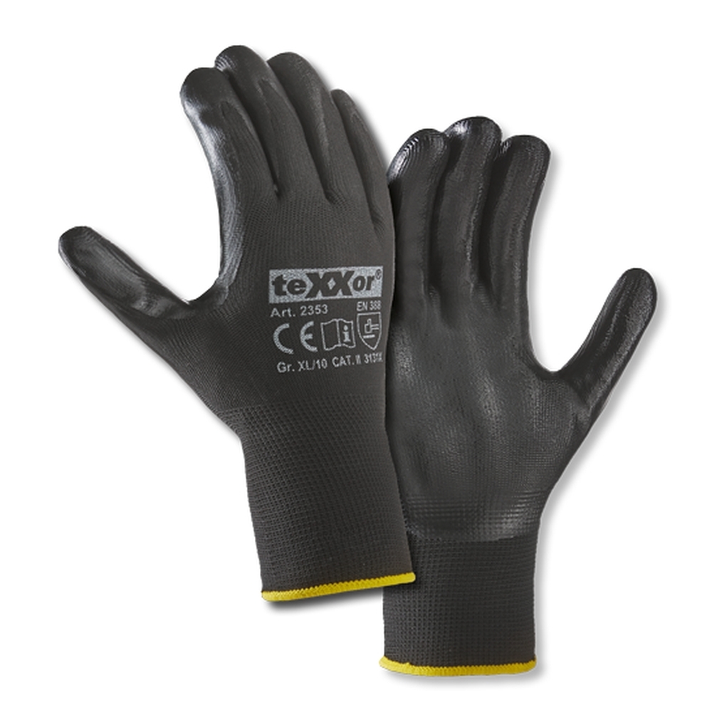 Siyah teXXor 2353 Nitril Polyester Eldiven