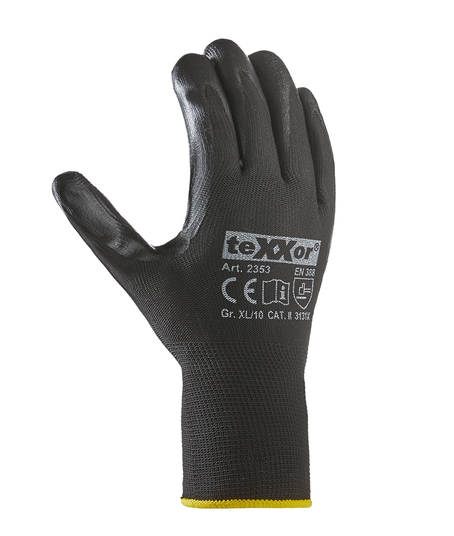 Siyah teXXor 2353 Nitril Polyester Eldiven
