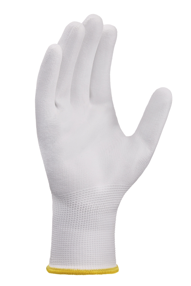 teXXor PU Kaplı Polyester İş Eldiveni, Beyaz - Gıda Temasına Uygun