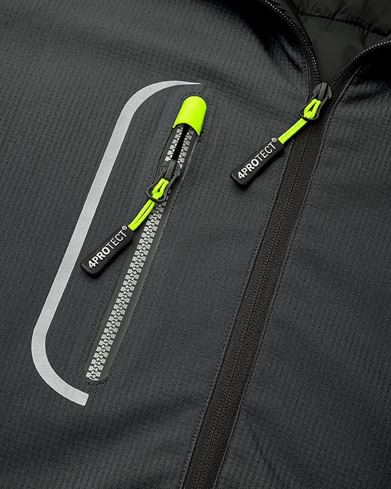 4PROTECT® KNOXVILLE Kışlık Softshell Ceket, Gri/Siyah