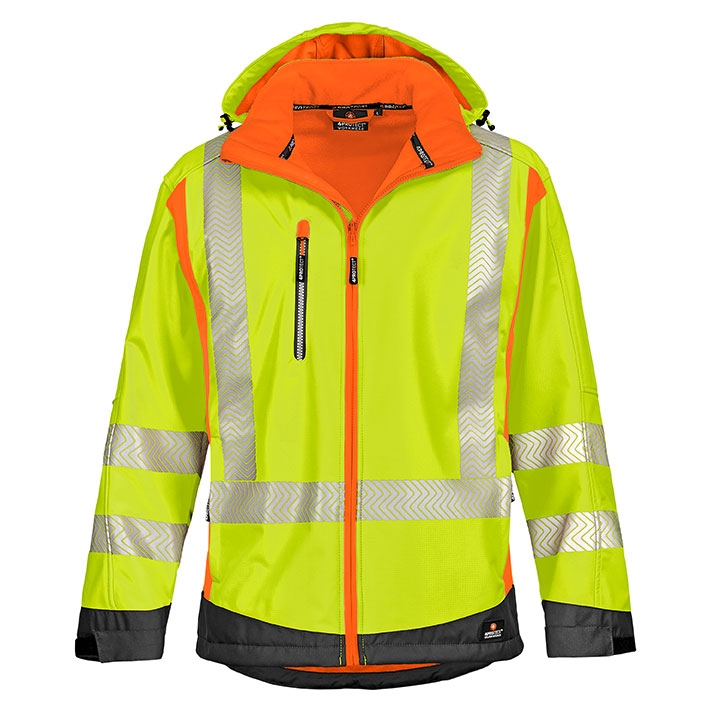 4PROTECT® Softshell Ceket HOUSTON, Neon Sarı/Neon Turuncu