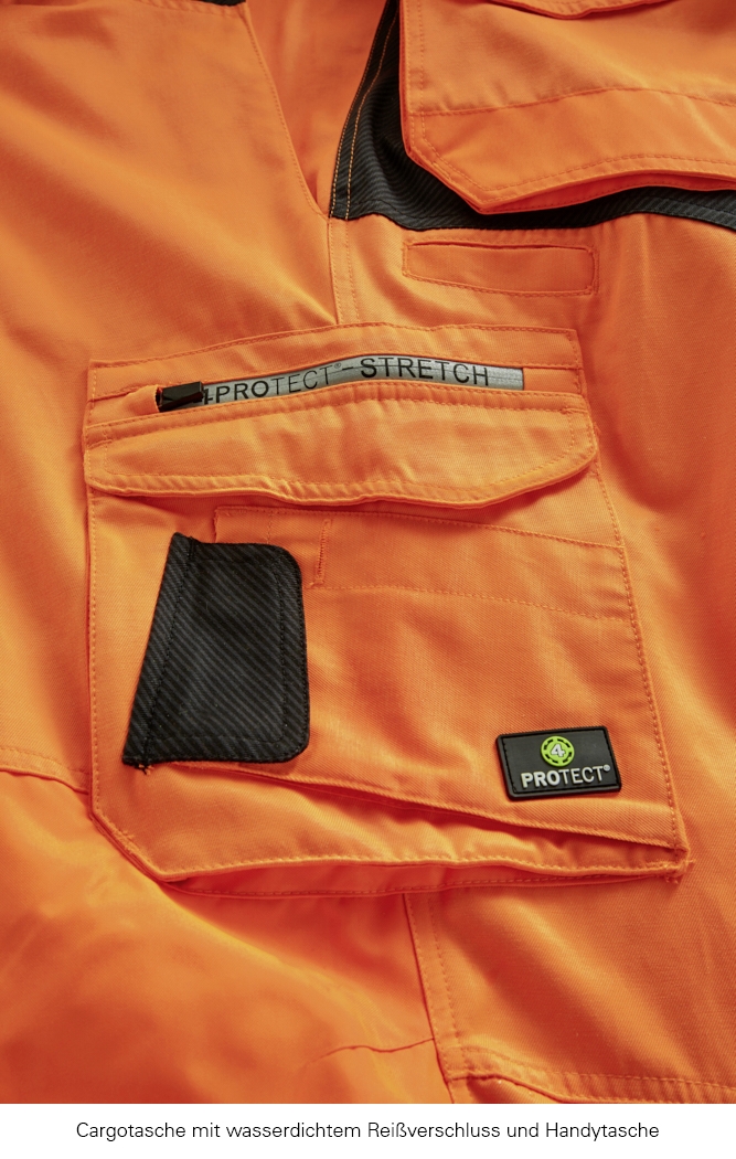 4PROTECT® TENNESSEE Pantolon, Neon Turuncu/Gri